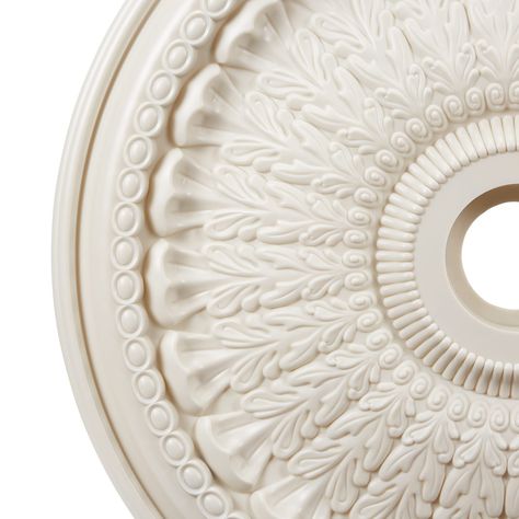 Portfolio 27-in x 27-in White Composite Ceiling Medallion at Lowes.com Colonial Ceiling, Ceiling Medallion Stencil, Ceiling Light Medallion, Square Ceiling Medallion, Oval Ceiling Medallion, Gold Leaf Ceiling Medallion, Cottage Farmhouse Decor, Allen Roth, Ceiling Medallion