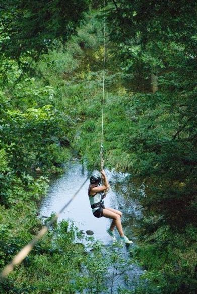 Just hanging around- Ropes Course, Woodward, PA High Ropes Course Aesthetic, Ropes Course Aesthetic, Zipline Aesthetic, Draw Bee, Water Park Ideas, Pjo Cabins, Forest Cafe, High Ropes Course, Rope Climbing