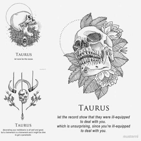 12 Brutally Honest Horoscopes For People Who Prefer Their Astrology Dark - Memebase - Funny Memes Dark Astrology, Taurus Constellation Tattoo, Taurus Symbols, Taurus Tattoo, Taurus Constellation, Bull Tattoos, Taurus Tattoos, Aries Tattoo, Horoscope Taurus