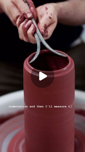 Florian Gadsby on Instagram: "Throwing the components for a lidded jar, in fact, you may have seen me trim this vessel a week ago, (you can scroll back in my feed a little bit to see how this pot ends up looking).   I’ve mixed this coarse red stoneware with 50% of my usual, smooth high-iron clay body, this makes it a more pleasant experience to throw with as otherwise it’s almost too gritty to work with on the wheel. There’s also some bronze inclusions in the mix, sprinkled in and wedged thoroughly to properly incorporate them. These should turn into red flecks that cover the surface, like blossom almost, set amongst clay that’ll reduction fire too crimson tone.   Instead of my convoluted method of measuring the opening here, you can also find callipers that measure both from more sides at Covered Jars Pottery, Lidded Pottery Ideas, Lidded Jars Pottery, Florian Gadsby, Pottery Projects, Wheel Thrown Ceramics, Wheel Throwing, High Iron, Art Things