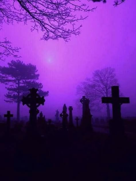 Purple Aesthetic Dark, Dark Graveyard, Purple And Black Aesthetic, Aesthetic Graveyard, Graveyard Aesthetic, Purple Goth, Purple Gothic, Violet Aesthetic, Purple Vibe