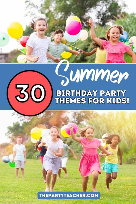 30 Summer Birthday Party Ideas for Kids - The Party Teacher What To Do For Summer, Summer Birthday Party Themes, Birthday Party Themes For Kids, Summer Olympics Party, Summer Birthday Party Ideas, Party Themes For Kids, Gone Fishing Party, 30th Birthday Party Themes, Lemonade Stand Party