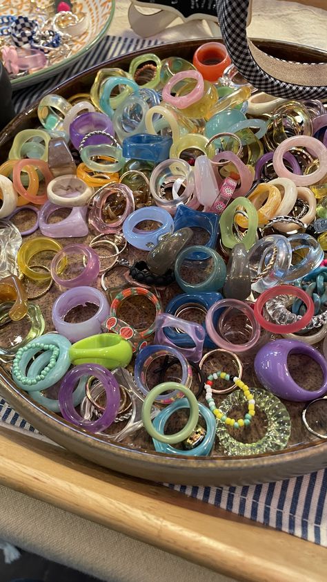 Rings Acrylic, Body Jewelry Diy, Thick Rings, Acrylic Rings, Dope Jewelry Accessories, Plastic Rings, Resin Rings, Earthy Jewelry, Stackable Jewelry