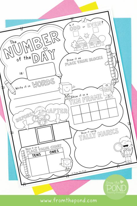 Number 5 Kindergarten Worksheets, Number Of The Day Anchor Chart, Kindergarten Number Of The Day, Number Of The Day Poster, Number Of The Day Second Grade, Number Of The Day First Grade, Number Of The Day Kindergarten, Year 2 Maths, Number Of The Day