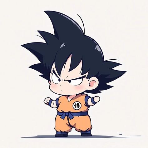 Anime Chibi Sticker, Half Face Drawing, Dragon Ball Chibi, Chibi Goku, New Drawing Ideas, Chibi Dragon, Goku Drawing, Db Z, New Drawing