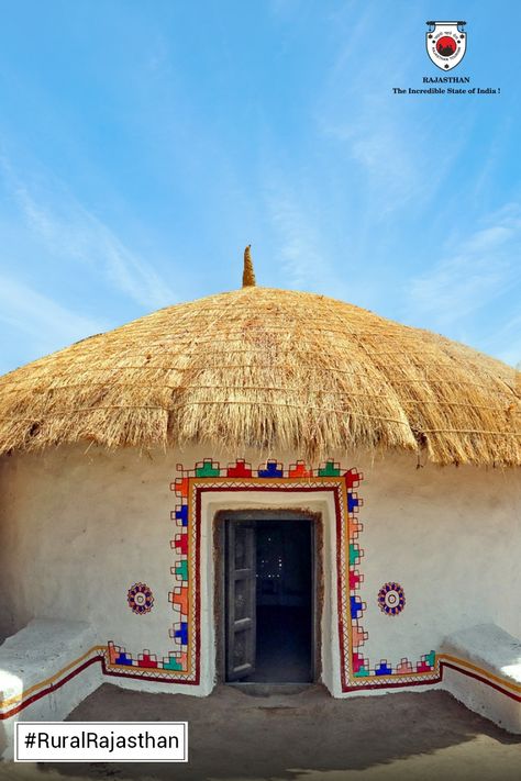 Adorned with traditional designs and patterns, the huts of #RuralRajasthan showcase the brilliant artistic talent of the locals. . 📸: Bharat . #Rajasthan #RajasthanTourism #IncredibleIndia #DekhoApnaDesh #Village #Rural #India Rajasthan House, Rural Rajasthan, Women Farmers, Cd Craft, 2048x1152 Wallpapers, Door Painting, Folk Decor, Rajasthani Art, House Warming Ceremony