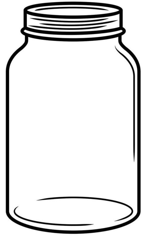 Mason Jar Line Drawing, Jar Sketch Drawings, Mason Jar Printables Templates, Mason Jar Keychain, Printable Mason Jar Template, How To Draw A Jar, Jar Sketch, Mason Jar Drawing, Mason Jar Template