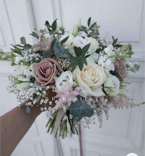 Bride Bouquets Blush And Sage, Wedding Bouquets Mauve Dusty Rose, Dusty Rose And Sage Green Bouquet, Mauve Flowers Wedding, Bridesmaid Bouquet As Centerpiece, Simple Rustic Wedding Bouquet Brides, March Wedding Bouquets, Wedding Bouquets Dusty Rose, Mauve Flower Bouquet