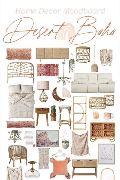 Southwestern Boho Bedroom, Home Decor Mood Board, Boho Modern Home, Decor Mood Board, London Bedroom, Boho Office, Shared Bedroom, Coastal Boho, First House