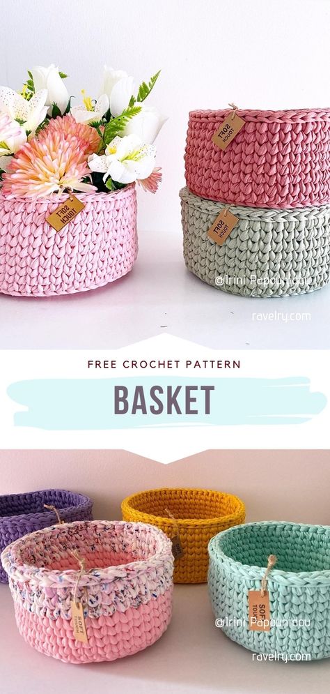 Crochet Patterns Presents, Crochet Bins Baskets, Crochet Storage Free Pattern, Beginner Crochet Basket Pattern Free, Free Crochet Patterns Baskets, Mini Basket Crochet Free Pattern, Crochet 1 Color, Free Crochet Bowl Pattern, Free Crochet Patterns Basket