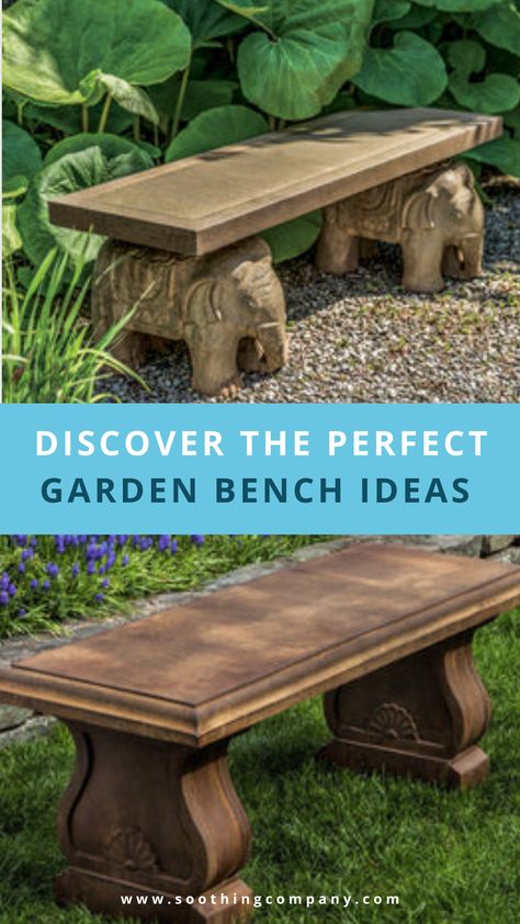 Concrete Bench Outdoor, Garden Bench Ideas, Rustic Outdoor Benches, Concrete Garden Bench, Yard Benches, Garden Areas, Outdoor Benches, Pergola Garden, Tranquil Retreat