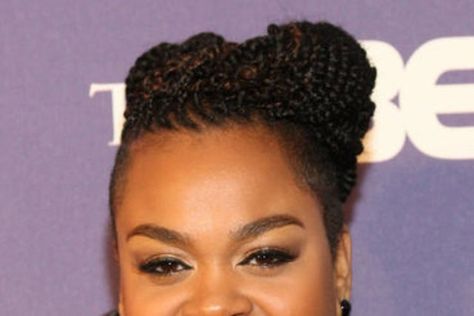 Get the Look: Felicia Leatherwood Shares Jill Scott's Hair Secrets - Essence Felicia Leatherwood, Braids With Shaved Sides, Half Braid, Jill Scott, S Curl, Hair Secrets, Twisted Updo, Shaved Sides, The Revolution