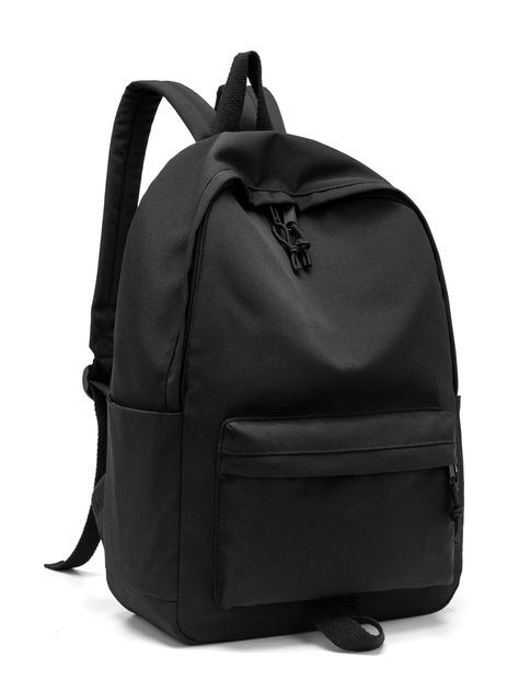 Black    Polyester Plain Casual Daypack Embellished   Men Bags Knot Decor, Minimalist Backpack, Men's Backpack, Bagpack, Knot, Gadgets, Backpacks, Free Shipping, Quick Saves