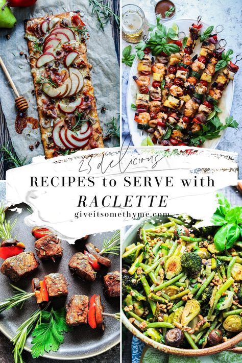 Raclette Recipes Dinners, Healthy Potluck Recipes, Raclette Dinner Party, Raclette Recipes, Easy Healthy Side Dishes, Easy Side Dishes, Vegetarian Bbq, Gluten Free Sides Dishes, Vegetarian Sides