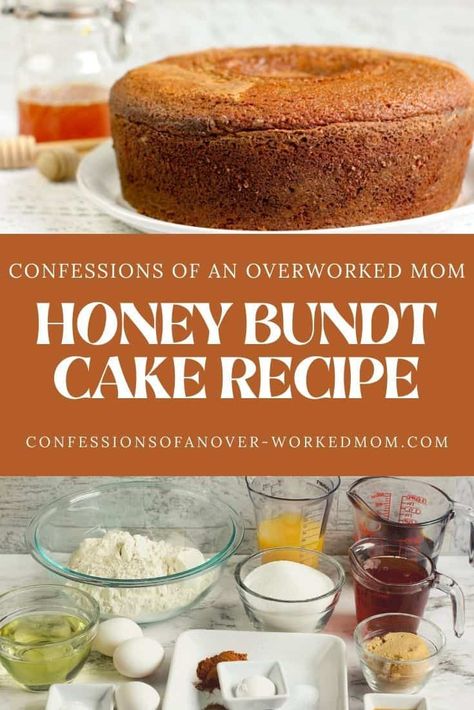 You will love this Honey Bundt Cake recipe! Try this deliciously moist honey cake recipe for a lightly sweetened spring dessert. Honey Bundt Cake Recipe, Honey Bundt Cake, Bunt Cake Recipe, Recipe Using Honey, Honey Cake Recipe, Spring Dessert, Bundt Cake Recipe, Spring Desserts, Honey Cake