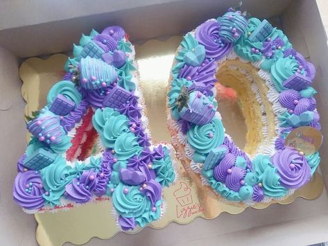 Teal Cake, Purple Cookies, Edible Paint, Candy Sprinkles, Number Cake, Purple And Teal, Number Cakes, Bake Shop, Latest Trend