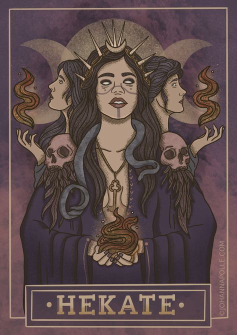 Johanna Polle – Illustration Hecate Costume, Greek Goddess Art, Hecate Goddess, Baba Jaga, Pagan Art, Greek Gods And Goddesses, Greek Mythology Art, Mythology Art, Witch Art