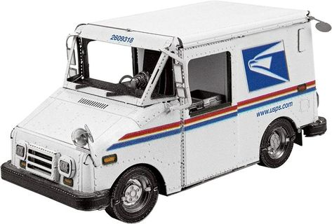 Metal Model Kits, Mail Truck, Steel Sheets, Metal Earth, United States Postal Service, Steel Sheet, 3d Metal, Metal Models, Toy Trucks