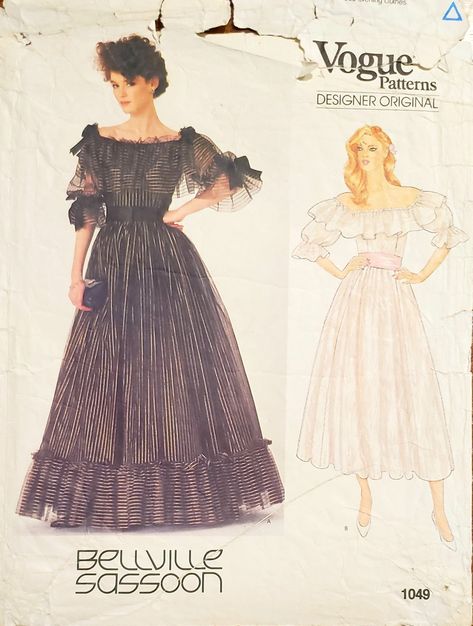 80s Sewing Patterns, 80s Dress Pattern, Dress Pattern Free, Bellville Sassoon, Dress Patterns Free, Money Save, Tech Pack, Vintage Things, Vogue Patterns