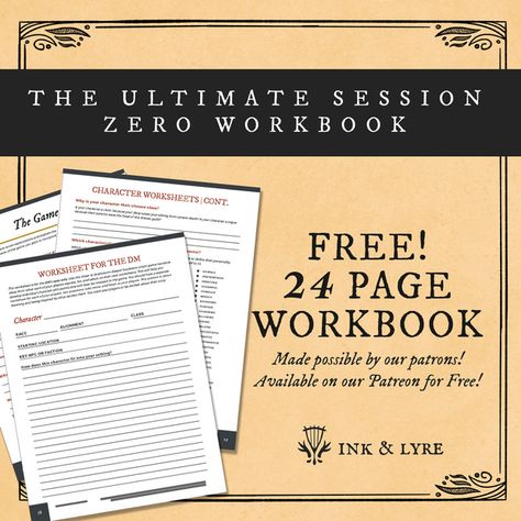 The Ultimate Session Zero Workbook | Patreon Dungeon Master Printables, D&d Campaign Planning, Creating A Dnd Campaign, Dnd Campaign Planning, Dnd Planning, Character Backstory, Dnd Journal, Writing A Story, Dnd Campaign