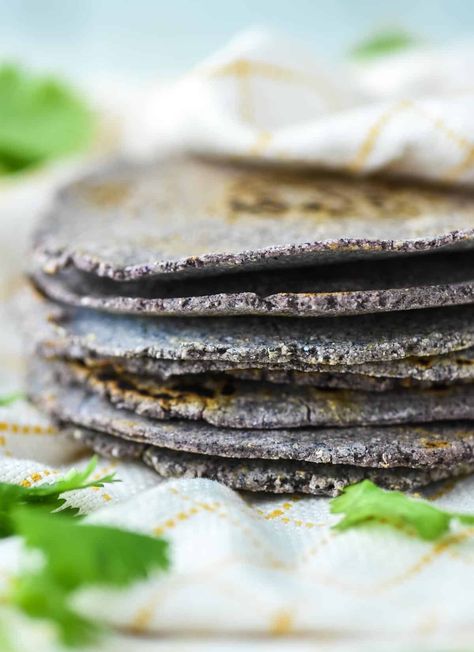 Blue Cornmeal, Corn Tortilla Recipes, Blue Corn Tortillas, Chicken Mole, Homemade Corn Tortillas, Boiled Egg Diet Plan, Diet Recipes Easy, Blue Corn, Boiled Egg Diet