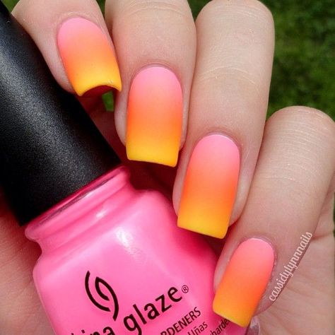 neon summer ombre nails Gradient Nail Design, Ombre Nail Art Designs, Unghie Nail Art, Nails Yellow, Trendy Nail Art Designs, Matte Nails Design, Ombre Nail Designs, Nail Art Ombre, Trendy Nail Art