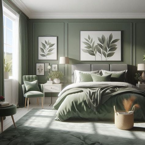 Sage Green Bedroom Sage Green Wall Ideas, Sage And Blue Bedroom, Grey And Sage Green Bedroom, Sage And Grey Bedroom, Green Grey Bedroom Ideas, Green Grey Bedroom, Sage Green And Grey Bedroom, Sage Green Style, Sage Green Furniture