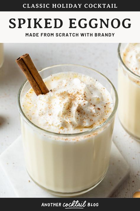 The holidays are almost here, and nothing beats a traditional homemade eggnog. The richness and flavor of this milk punch are so much better than store bought. You can make this spiked eggnog with bourbon, brandy or rum. It's creamy and delicious either way. Brandy Eggnog, Eggnog With Rum, Bourbon Eggnog, Brandy Recipe, Milk Punch, Spiked Eggnog, Bourbon Cream, Homemade Eggnog, Eggnog Recipe