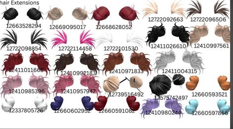 Modern Decals, Hair Codes, Roblox Image Ids, Iphone Wallpaper Cat, Y2k Hair, Roblox Code, Bloxburg Decals Codes, Black Hair Roblox, Aesthetic Roblox Royale High Outfits