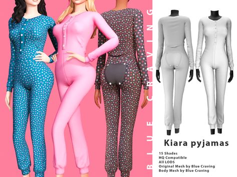 Kiara pyjamas Sims 4 Pyjamas, Mod Hair, Sims 4 Download, Sims 4 Game Mods, The Sims 4 Download, Sims Hair, Best Sims, Best Mods, Blue Crew