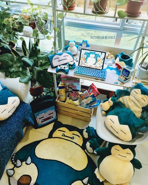 Dorm Room Snacks, Pokemon Bedroom, Video Game Room Decor, Pokemon Room, Hello Kitty Bedroom, Diy Toy Storage, Bedroom Setup, Gaming Room Setup, Pokemon Teams