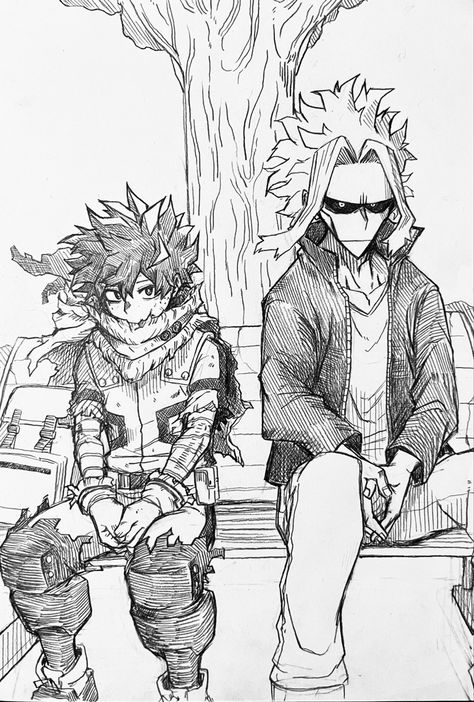 All Might And Deku, Bd Comics, All Might, Boku No Hero Academia Funny, My Hero Academia Episodes, Hero Academia Characters, My Hero Academia Manga, Anime Sketch, Izuku Midoriya