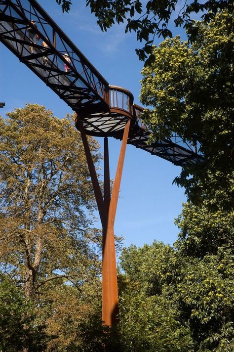 Treetop Walkway, Bridges Architecture, Kew Gardens London, Bridge Model, Sky Walk, Glamping Resorts, Pedestrian Walkway, Tree Top, Photography Architecture