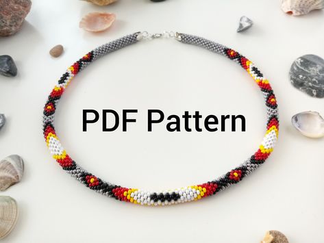 Jingle Dress, Crochet Necklace Pattern, Native American Beadwork Patterns, Beaded Work, Rope Pattern, Graph Patterns, Bead Crochet Patterns, Beadwork Necklace, Jewelry Board