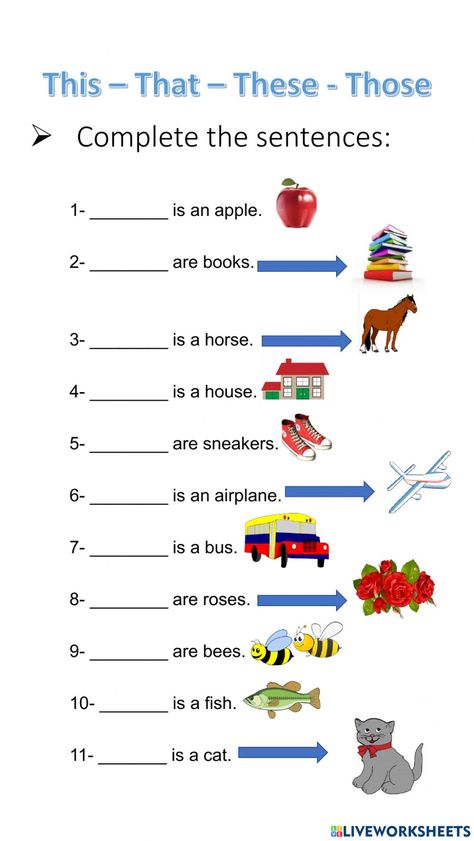 These Or Those Worksheet, Second Class English Worksheet, This Is That Is These Are Those Are, English Exam For Grade 1, What Are These Those Worksheet, Ukg Worksheets English, Easy Math Worksheets, English Grammar Exercises, Describing Words