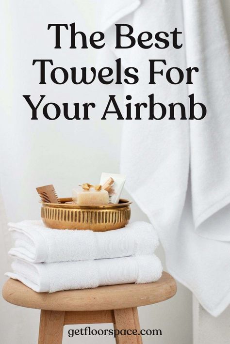 Having the right towels for your vacation rental can save you a lot of headache and improve your guest experience (meaning more positive reviews). In this post, we’re going over what to think about when buying towels for your Airbnb or Vrbo, including how to choose the best color and fabric, and how many towels to provide your guests. Welcome Notes For Guests Airbnb, Airbnb Towel Ideas, Air Bnb Ideas Decor Kitchen, Airbnb Laundry Room, Airbnb Shopping List, Best Towels For Airbnb, Best Towels To Buy, Airbnb Must Haves List, Airbnb Towels