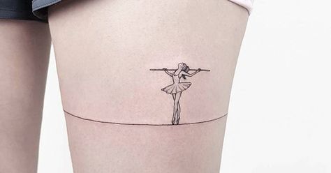 Tightrope Tattoo, Common Tattoos, Minimal Tattoos, Tattoo Equipment, Cute Tattoos For Women, Unique Tattoo, Minimal Tattoo, Mini Tattoos, Get A Tattoo