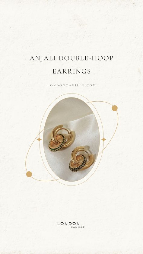 Elevate Your Style with the Anjali Double-Hoop Earrings! Introducing our show-stopping Anjali Double-Hoop Earrings, the ultimate accessory to enhance your ensemble with elegance and charm! Crafted with meticulous attention to detail, these earrings are made from high-quality stainless steel and adorned with a luxurious 18K gold plating, ensuring durability and timeless beauty. Instagram Story Ads, Jewellery Advertising, Jewelry Product Shots, Christian Shirts Designs, Email Template Design, Event Graphics, Graphic Design Brochure, Email Design Inspiration, Jewelry Editorial