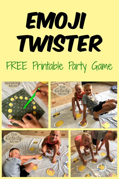 FREE, Printable Emoji Twister Game - Great for Birthday Parties!  #emojis #twister #kidsgames #partygames #birthdaypartygames #birthdaygames #freeprintable #diy Emoji Party Games, Mom Emoji, Emoji Activities, Twister Party, Building Games For Kids, Twister Game, Children Ministry, Printable Games For Kids, Emoji Games