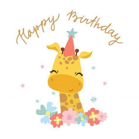 Toddler Birthday Cakes, Happy Bird Day, Happy Birthday Cat, Giraffe Birthday, Gift Tags Birthday, Card Flowers, Birthday Post Instagram, Happy Birthday Wishes Quotes, Happy Birthday Greeting Card