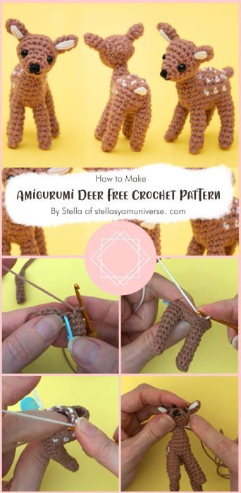 Adorable Amigurumi Fawn Free Pattern Ideas - Carolinamontoni.com Crochet Fawn Pattern Free, Crochet Deer Pattern Free, Fawn Crochet Pattern, Dear Crochet Pattern Free, Crocheted Deer Patterns, Deer Crochet Pattern Free Amigurumi, Fawn Amigurumi, Deer Amigurumi Pattern, Crochet Deer