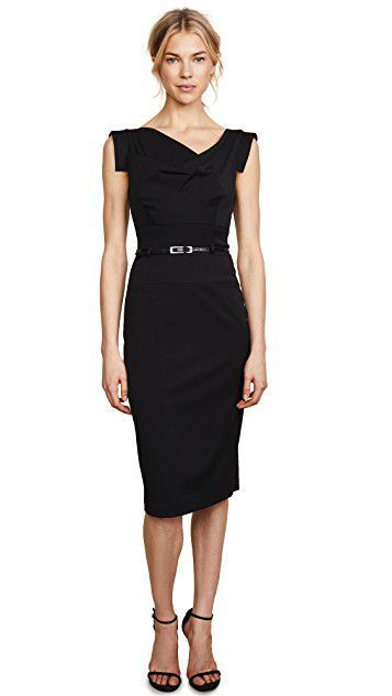 Black Halo Jackie O Dress, Hourglass Style, Black Dress Accessories, Claire Underwood, Black Cocktail Party Dress, Sleek Outfit, Black Halo Dress, Pencil Dresses, Christmas Clothing