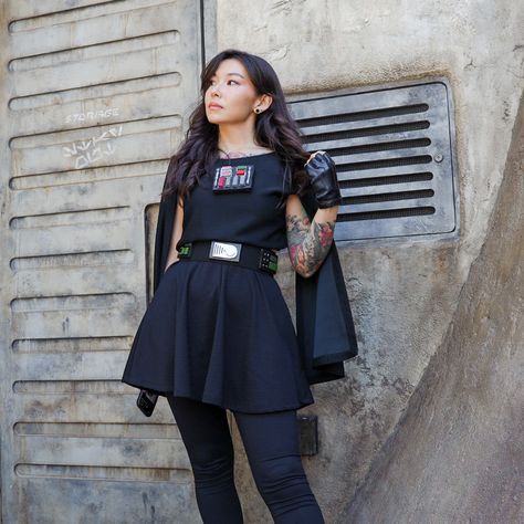 Darth Vader Disneybound Women, Darth Vader Bounding, Storm Trooper Disneybound, Star Wars Nite Disneyland Outfits, Star Wars Outfits Women Dark Side, Darth Vader Outfit Women, Disney Bounding Outfits Star Wars, Darth Vader Inspired Outfits, Starwars Aesthetic Outfit