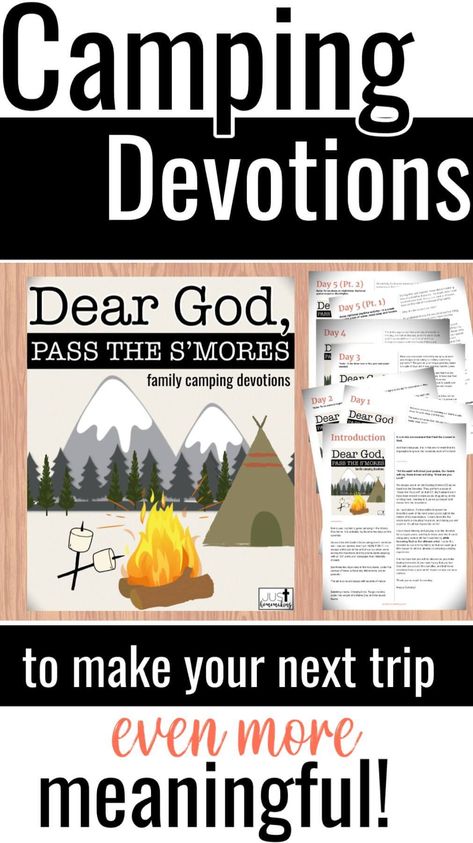 Make your camping trip count with these Christian camping devotionals for kids. Or read them together around a fire as a summer devotions for kids. Spend intentional time together learning about God and thinking about how great He is! Campfire Bible Lesson, Christian Camp Themes, Christian Campfire Songs, Yw Camp Devotional Ideas, Christian Summer Camp Themes, Camping Bible School Theme, Bible Camp Ideas, Camping Vacation Bible School, Bible Camp Themes