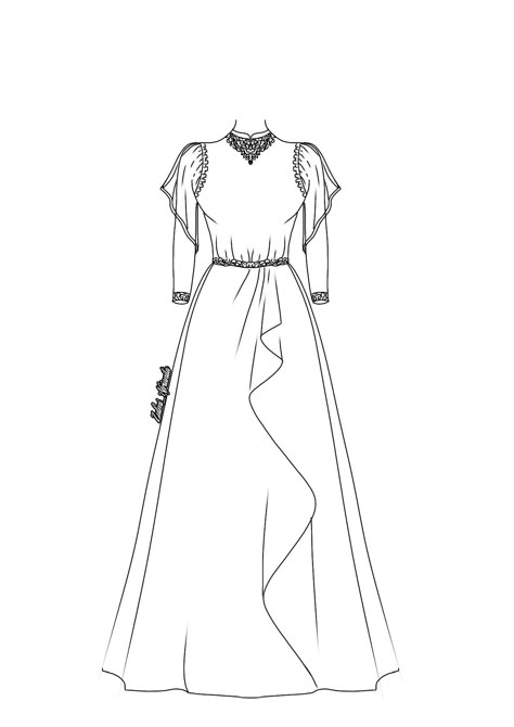 Desainer Dress, Dress Sketsa, Sketsa Dress, Model Dress Kebaya, Model Gamis, Clothing Sketches, Fashion Drawing Tutorial, Dress Design Drawing, Fashion Design Sketchbook