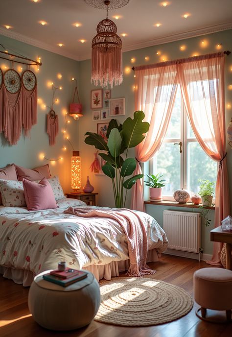 Boho Bedroom For Teens Fun Teenage Bedroom Ideas, Preteen Girls Bedroom Boho, Boho Bedroom Ideas For Teens, Preteen Girls Bedroom Ideas Boho, Teenage Boho Bedroom, Eclectic Teen Bedroom, Teen Art Room, Girls Bohemian Bedroom, Teenage Bedroom Ideas Girl