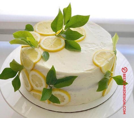 50 Lemon Cake Design (Cake Idea) - October 2019 Lemon Cake Design, Lemon Birthday Cake, Lemon Birthday Cakes, Lemon Birthday, Decoration Patisserie, Kolaci I Torte, Lemon Cake Recipe, Design Cake, Birthday Cake Ideas