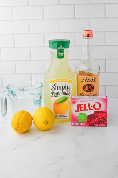 Raspberry Lemonade Jello Shots Raspberry Jello Shots Recipes, Strawberry Lemonade Jello Shots, Raspberry Jello Shots, Tasty Shots, Hello Shots, Cherry Jello Shots, Lemonade Jello Shots, Jello Shots Vodka, Simply Lemonade