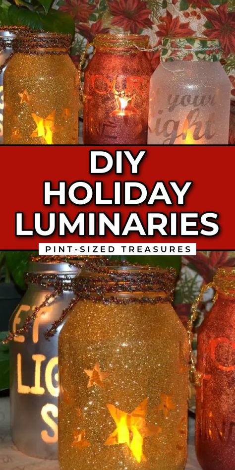 Holiday luminaries are an elegant way to decorate your home for the holidays! The customizations are limitless! Light up your home inside or outside with these beautiful DIY Christmas decorations. Diy Christmas Luminaries Outdoor, Holiday Luminaries, Luminaries Christmas, Luminaries Diy, Christmas Luminaries, Luminary Diy, Mason Jar Luminaries, Candle Luminaries, Home Inside