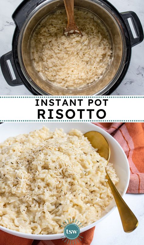 Instant Pot Risotto, Easy Risotto, White Wine Chicken, Wine Chicken, How To Make Risotto, Rice White, Fontina Cheese, Vegetable Broth, Electric Pressure Cooker